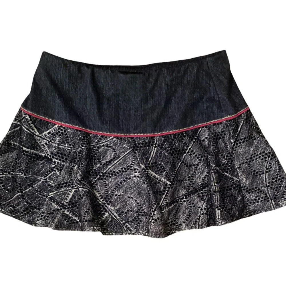 Lucky in Love Black and Gray  Skort - S gray , black , nylon spandex
